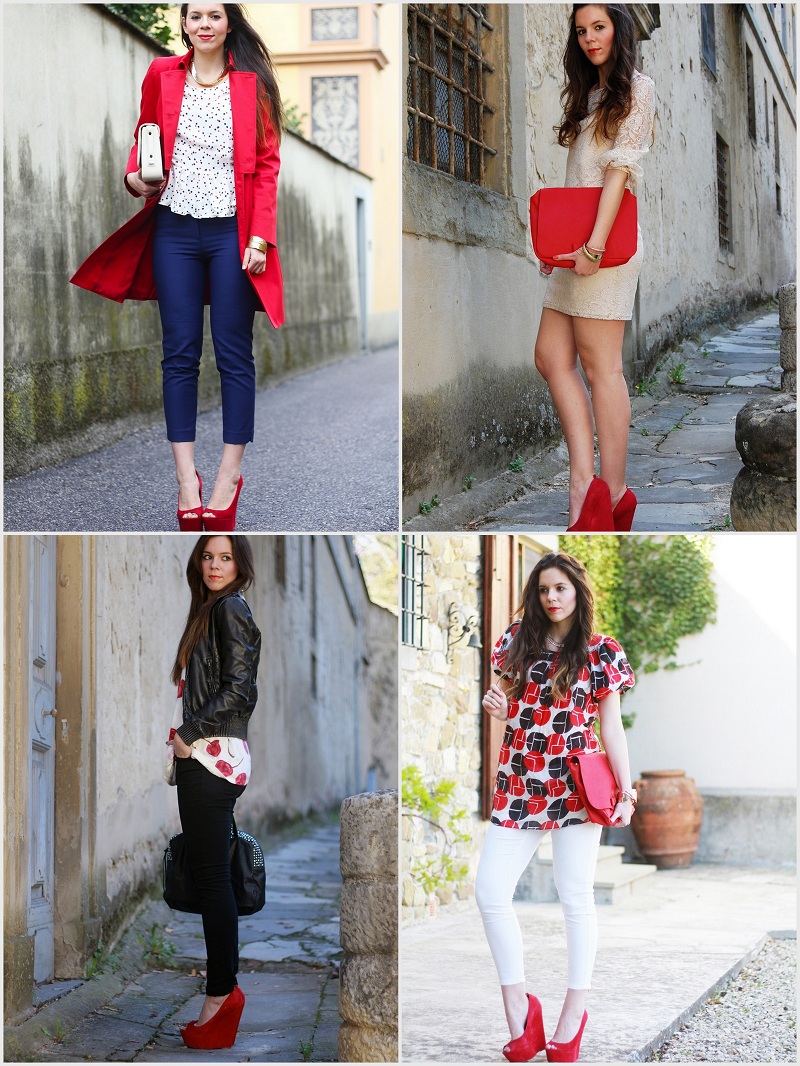 look scarpe rosse