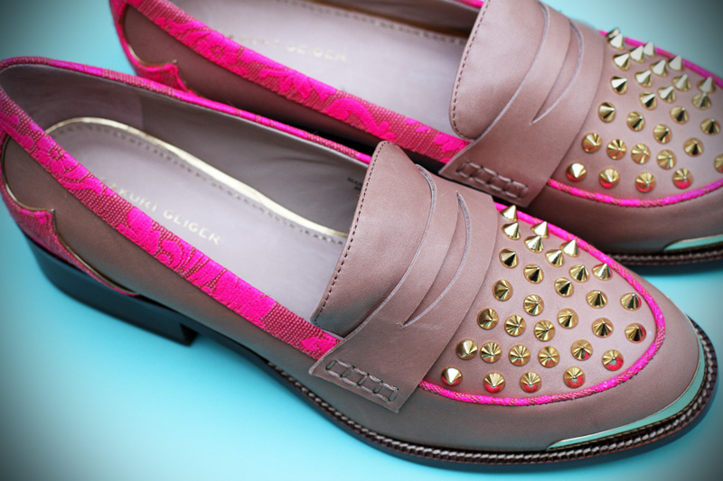 Kurt geiger | scarpe | mocassini | borchie | mocassini borchie | mocassini beige | mocassini fucsia | mocassini decorati