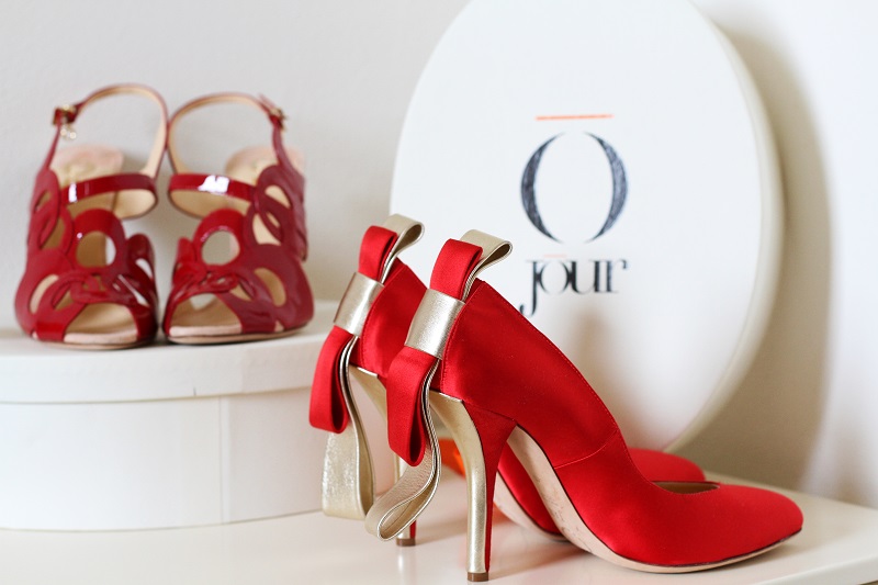 Giorgia Caovilla | o jour | rene caovilla | scarpe lusso | decollete lusso | decollete raso | tacchi raso | decollete rosse | scarpe rosse  1