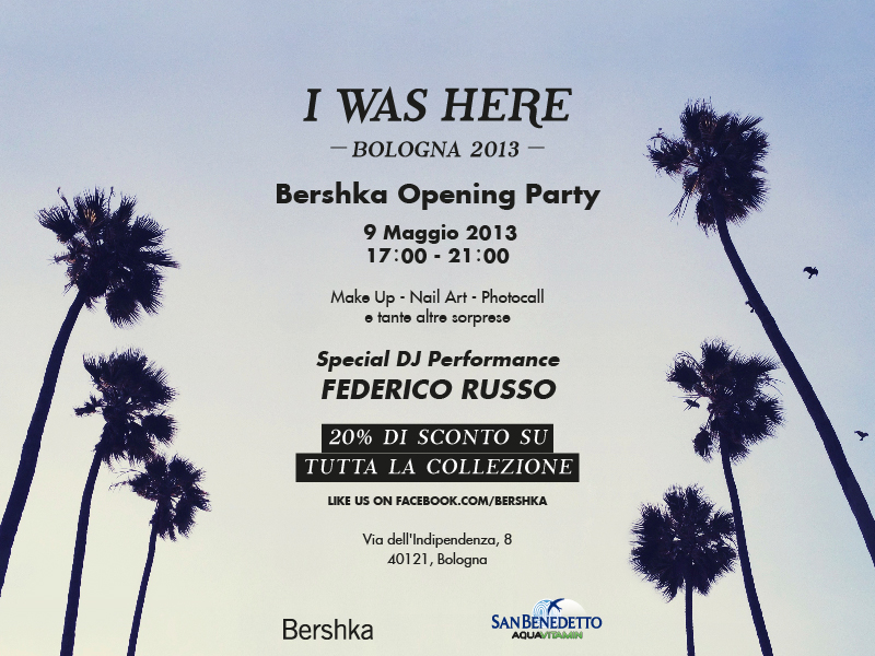 Save the Date_BERSHKA Bologna_9 maggio 2013