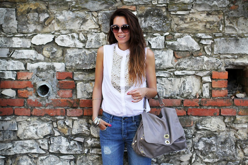 postina zanellato | jeans boyfriend | asos | stefanel | camicia borchie | camicia sbracciata | occhiali gucci | shatush