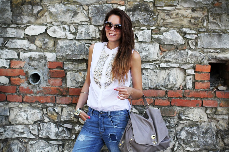 postina zanellato | jeans boyfriend | asos | stefanel | camicia borchie | camicia sbracciata | occhiali gucci | shatush 