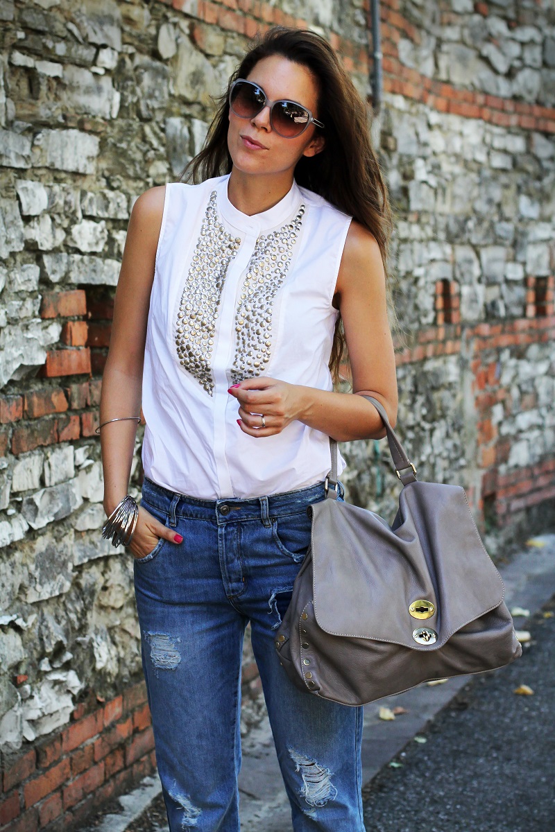 postina zanellato | jeans boyfriend | asos | stefanel | camicia borchie | camicia sbracciata | occhiali gucci | shatush 1