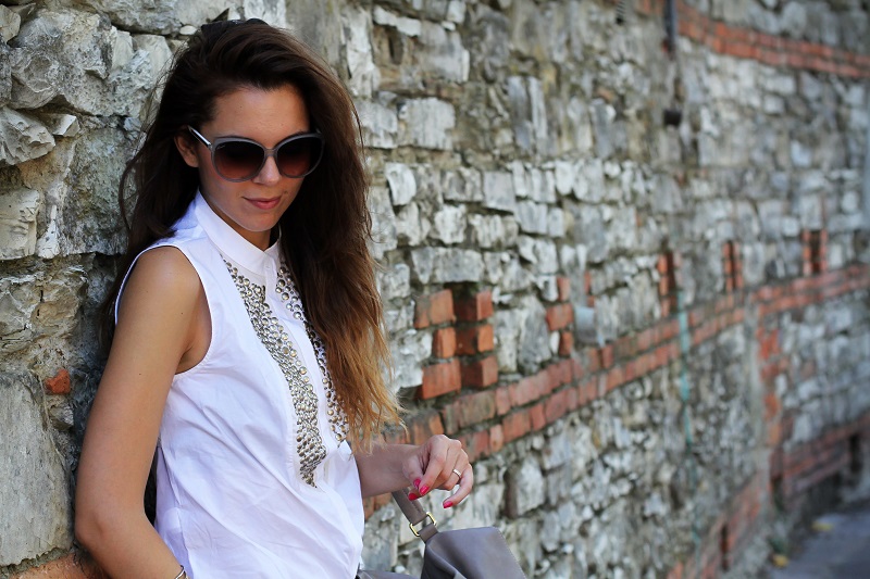 stefanel | camicia borchie | camicia sbracciata | occhiali gucci | shatush 