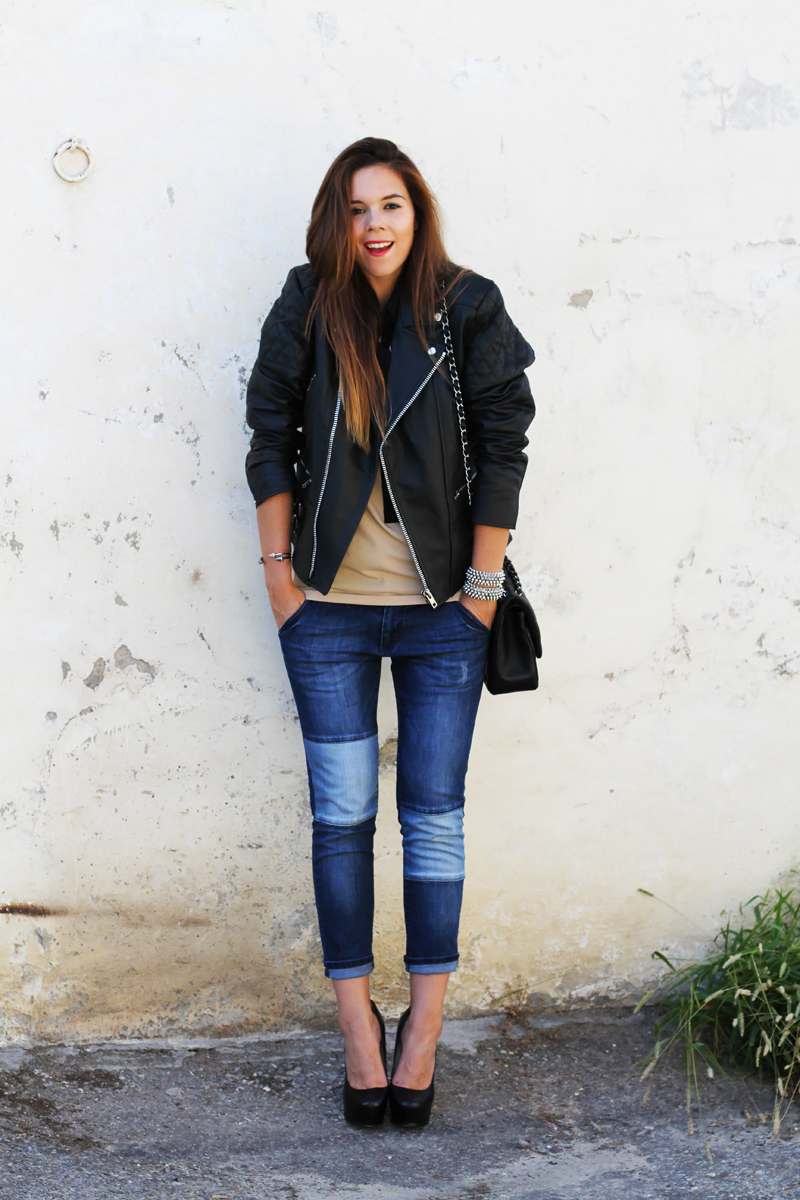 giacca di pelle look