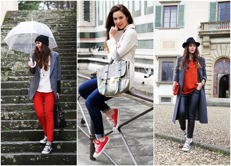 converse rosse outfit