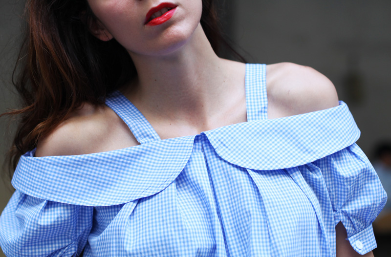 camicia senza spalline