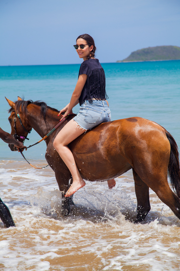 horse riding beach