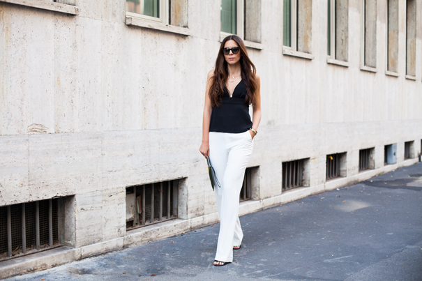 outfit bianco e nero
