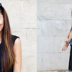 vestito nero longuette