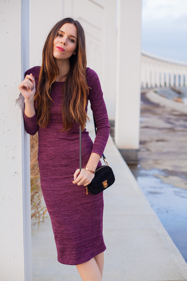 vestito lungo viola