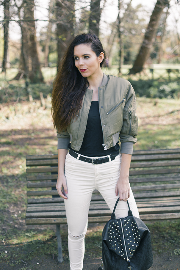 outfit bomber verde
