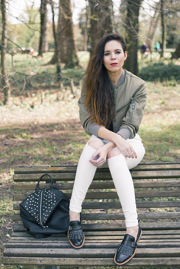 outfit bomber verde