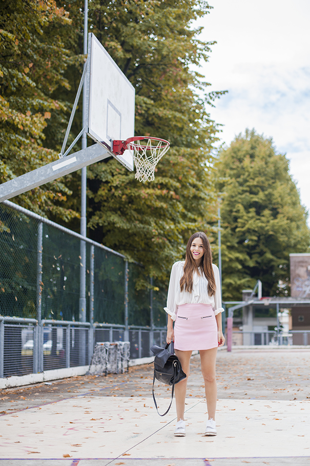 outfit rosa pastello| gonna rosa pastello
