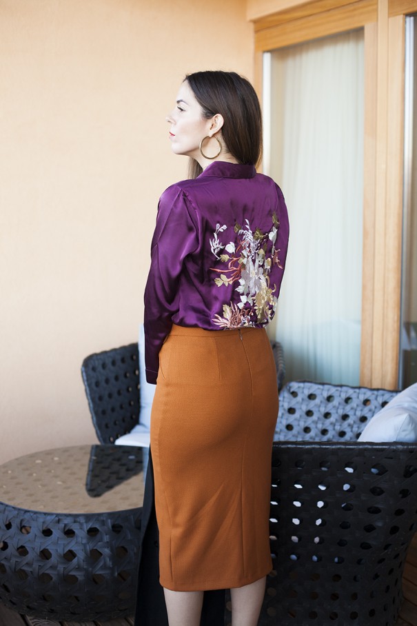 gonna arancione outfit casual