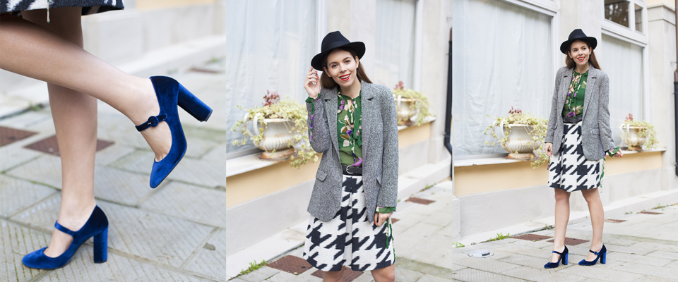 madame cosette scarpe in velluto outfit mix and match