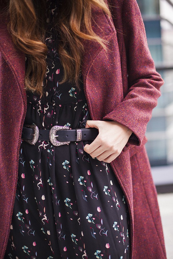 vestito con cappotto fucsia cappotto per l'inverno