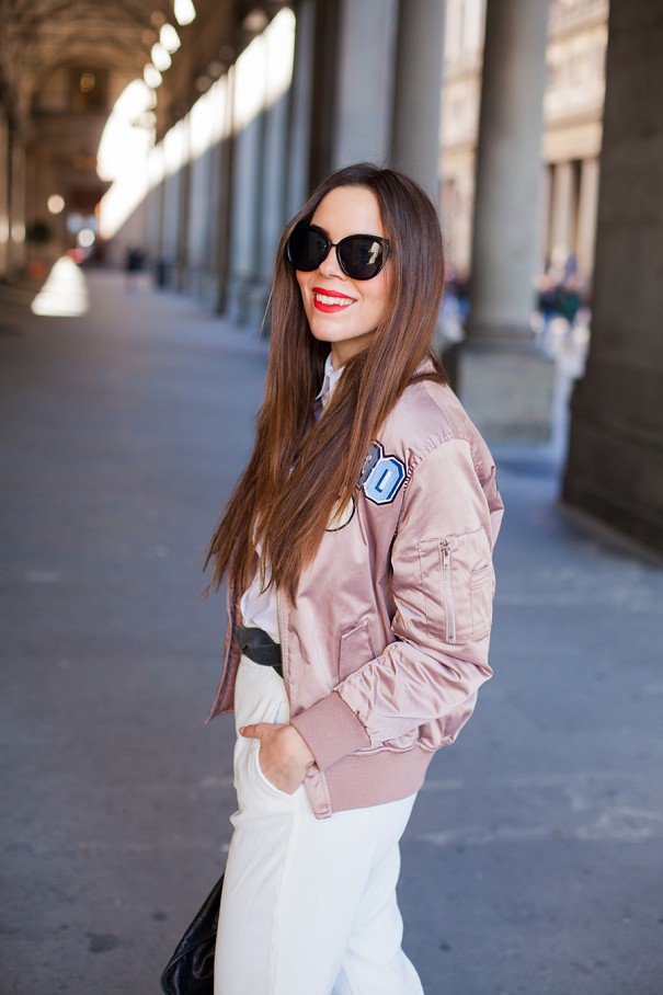 bomber rosa personalizzato , irene colzi