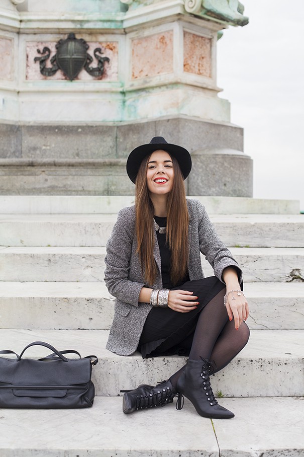 casual outfit | look invernale | idea look vestito nero