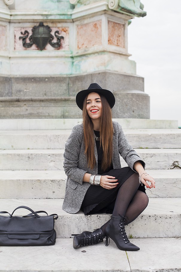 casual outfit | look invernale | vestitino nero