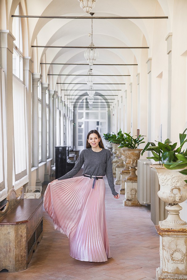irene colzi fashion blogger travel blogger bagni di pisa terme gonna rosa