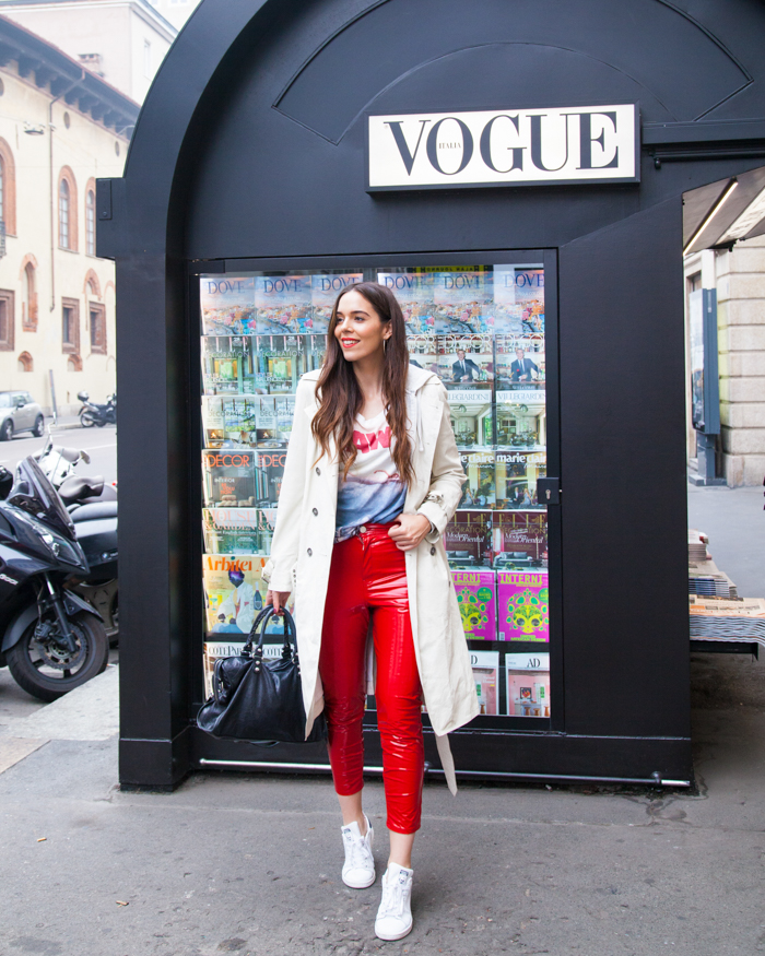 outfit look irene colzi pantaloni in vinile