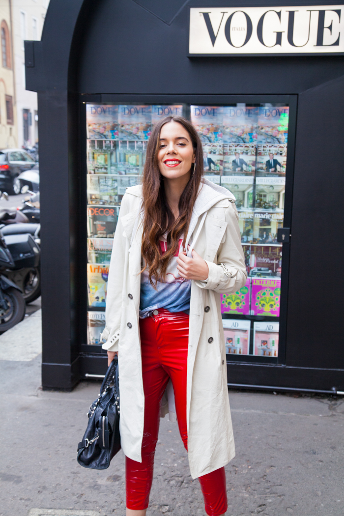 outfit look irene colzi pantaloni in vinile