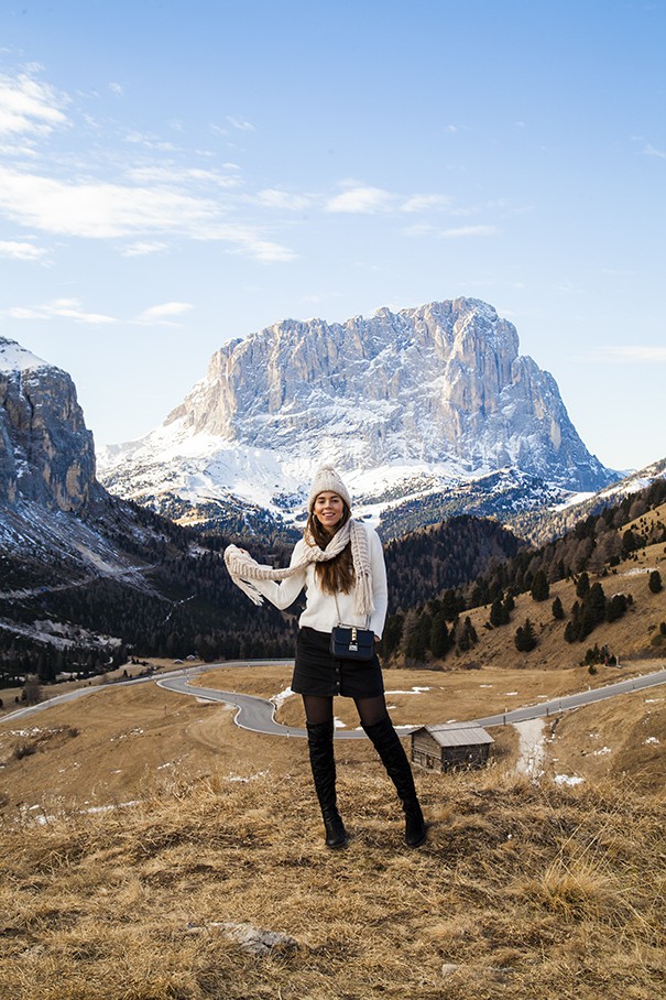 passo gardena panorama sasso piatto monte sella