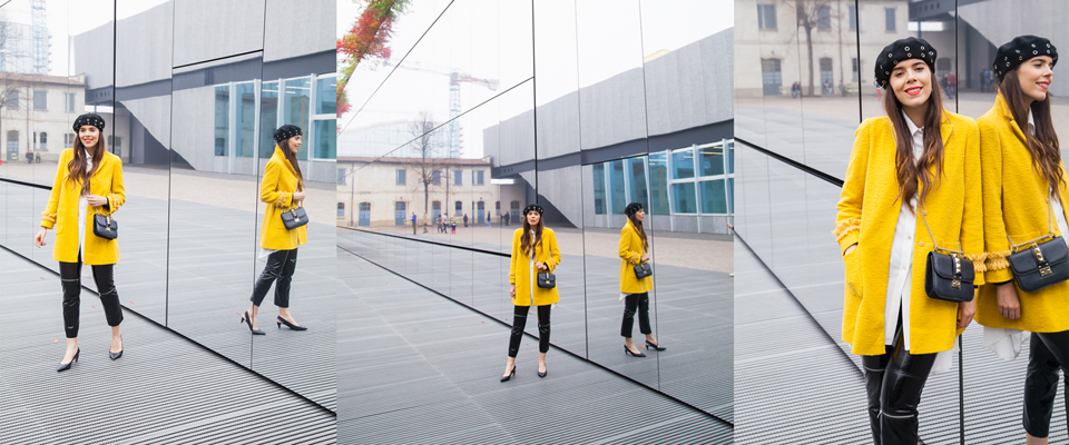 irene colzi cappotto giallo