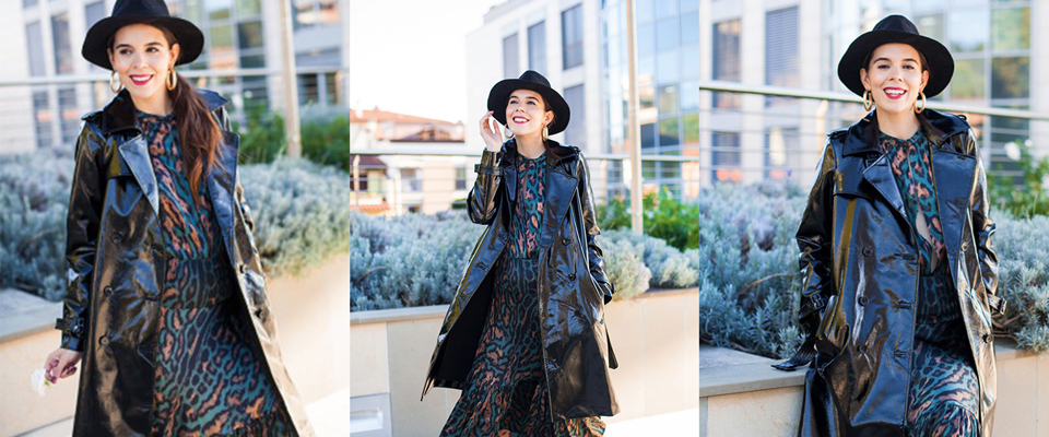 trench nero lucido irene colzi
