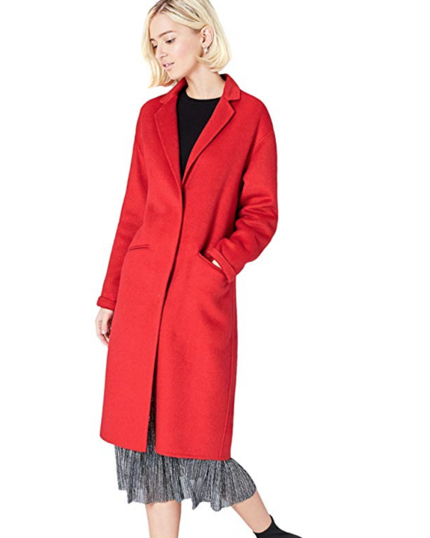 cappotto lungo rosso