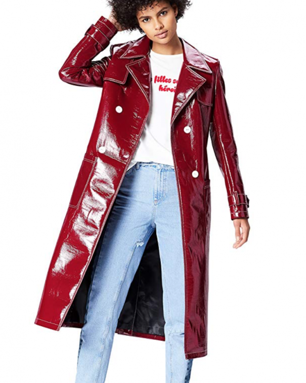 vinile trench bordeaux